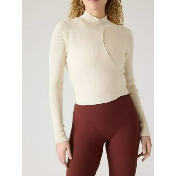 Athleta X Alicia Keys Chandail Sweater Size 3X Wrap Cream Long Sleeve NWT New - Picture 2 of 6
